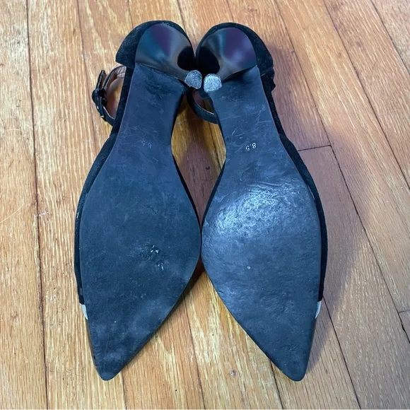 Jeffrey Campbell Koons Black Suede & Metal Ankle Strap Heels Women’s Size 8.5 - Picture 8 of 12